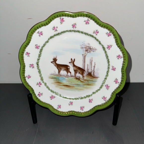 Vintage Limoges Bassett Austria Porcelain Hand Painted Game Cabinet Plate (Set) - Picture 1 of 7